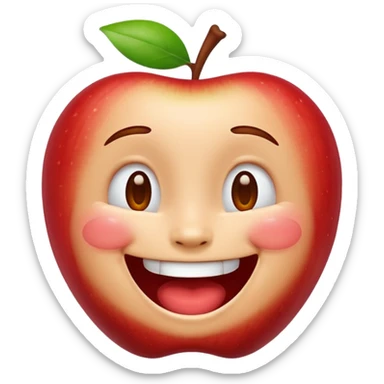 laughing face emoji, joyful and expressive, apple style sticker