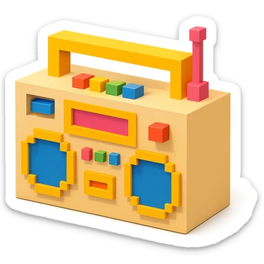 beige boombox sticker