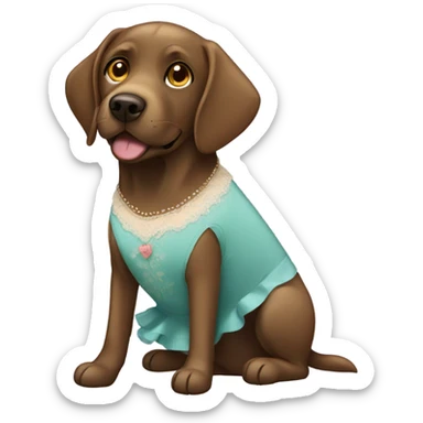 Brown Labrador in a dress sticker