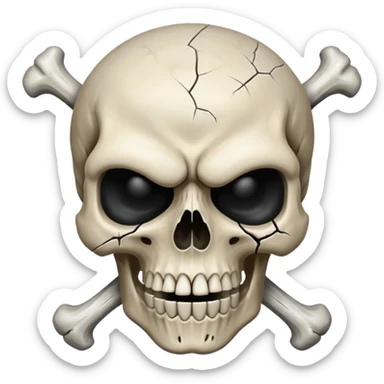 angry skull, bold and expressive sticker