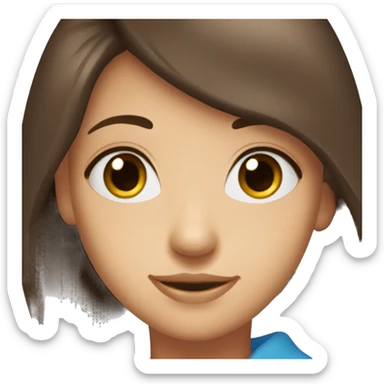 jeune demoiselle de 16ans brune avec les yeux blue qui souris sticker