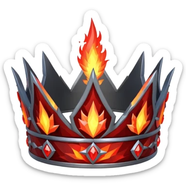 fantasy magic tiara of fire and ash low poly sticker