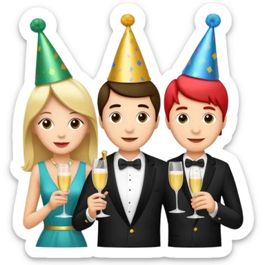 2 couples having cocktails sticker