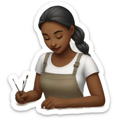 Menina pintando una  sticker