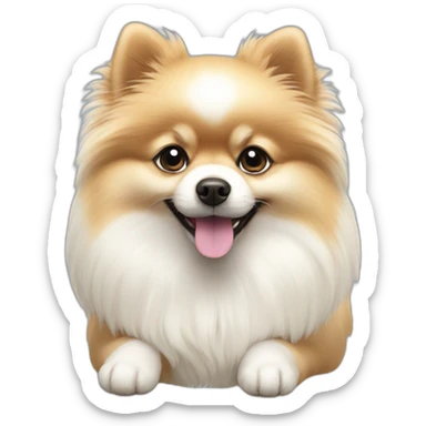 Pomeranian total white sticker
