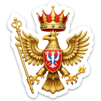 coat of arms of Russia as an emoji, gold eagle with crown and scepter sticker