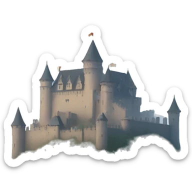 A castle obscured by fog  sticker