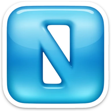Greek letter nu (ν) in bright blue-cyan gradient sticker