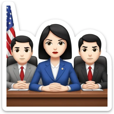 congressional meeting of people with black hair and white skin sticker