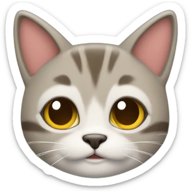 gato navideño pensando sonriendo sticker