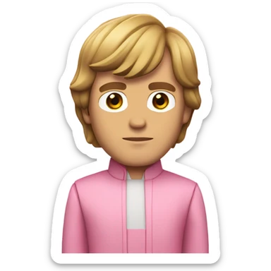 all pink suit luke skywalker with hand, upper body, must be all pink sticker