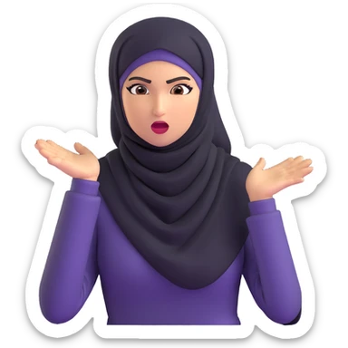 hijabi woman, angry pose sticker