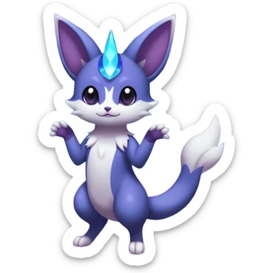 Nebula Celestial Lunar Starry Galactical Stellar Buizel-Minccino-Purrloin-Lunala-Meowstic-hybrid-fusion-creature (full body) sticker