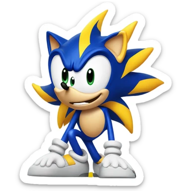 ai generated image of sonic but smelly sticker