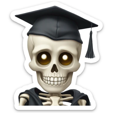 Skeleton man,grad the person with both hands sticker