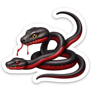 Black snake with blood drips sticker