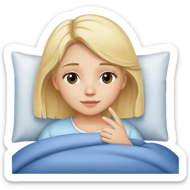 Blonde girl saying goodnight to parents  sticker