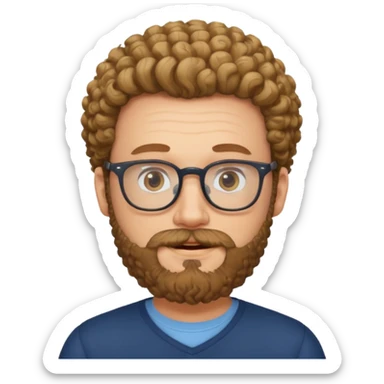 white man with glasses and curly beard sticker