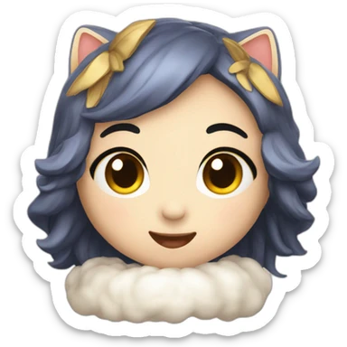 Chat kawaii chaque année sticker