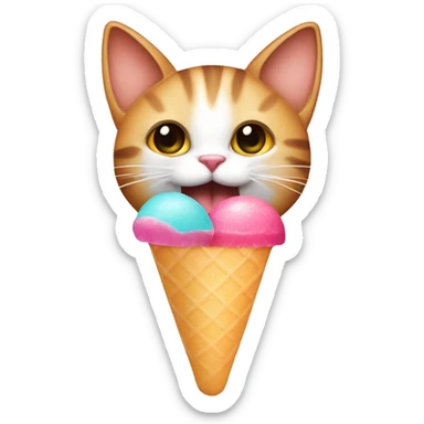 Cat with ice lolly sticker