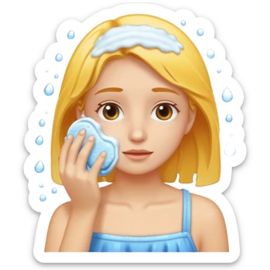 girl washing her face sticker