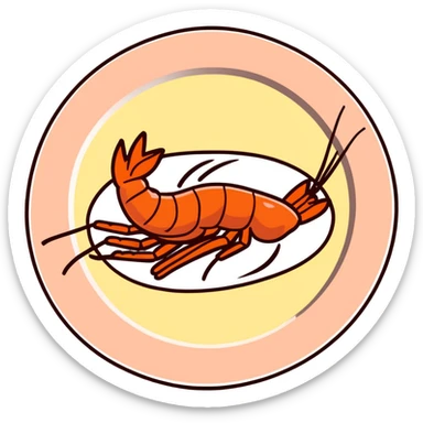 colorful cooked shrimp on a plate sticker