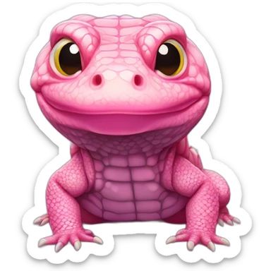 fat tegu lizard pink with big jowls sticker
