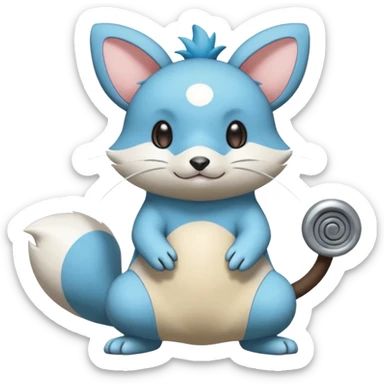 Dewott-Minccino-Durret-Furret-Turret-Gurret-Oshawott-fusion sticker