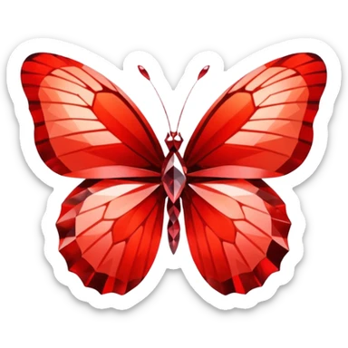 red 56-carat diamond shaped as butterfly sticker