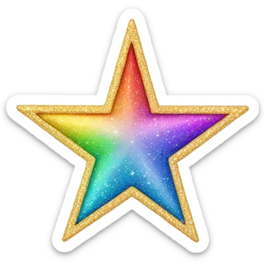 Rainbow star sparkle sticker