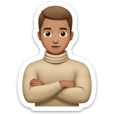 Guy with crossed arms around his neck sticker