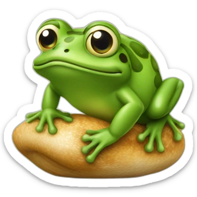 Grenouille avec un escargot sur la tête  sticker