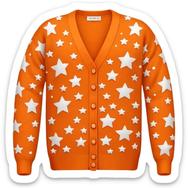 Orange cardigan with stars sticker