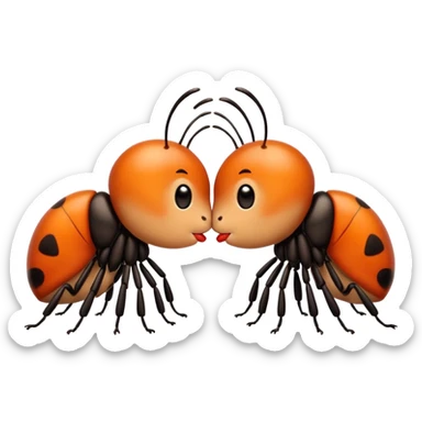 Two little bug cute, Kiss, message "Te amo mi bichin" sticker