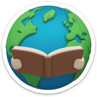 Blue planet reading a book sticker