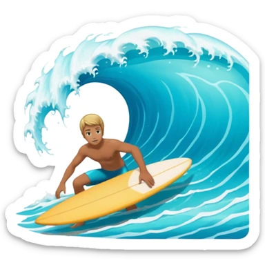 glitter surfer purple surf in wave ocean cian sticker