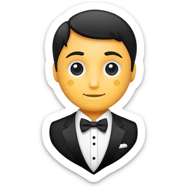 Spotty black tie on its own sticker