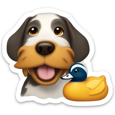 A dug with a dizzy duck  sticker