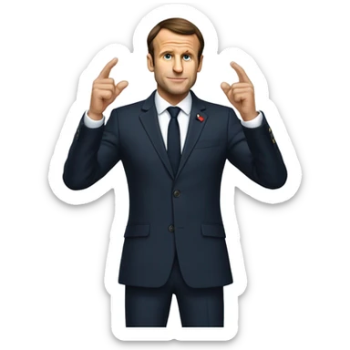 macron qui veut serrer la main sticker