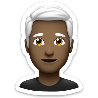 Man white whit hair ans black tiny hairglass sticker
