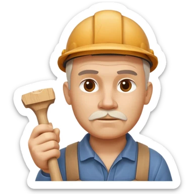 wood carving carpenter portrait, head and shoulders only, carving wooden figure with chisel, wood shavings visible, focused craftsman expression, artisan workshop vibe, 3D cartoon style, mobile game icon style, clean background, no text, no watermark
 sticker