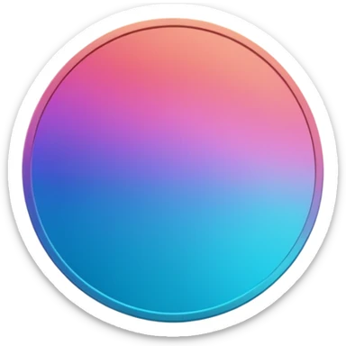 
One  Rotate 55 degree  coin color in in gradient of turquoise, blue, pink, purple, and coral sticker
