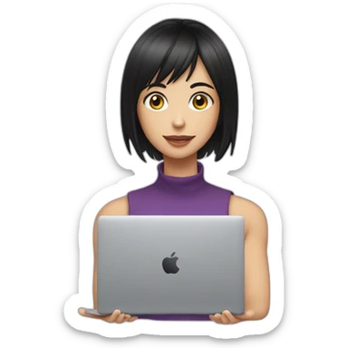 nico-robin-with-a-macbook sticker