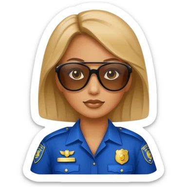 woman police wearing sun glasses sticker