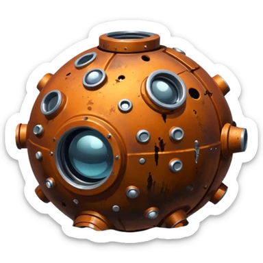 hyper realistic sea ​​mine sticker