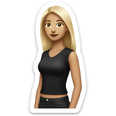 girl in black shirt sticker