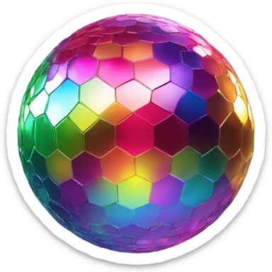Multicolour disco ball sticker