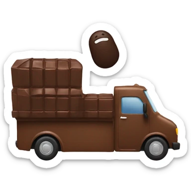 guy eating a chocolate filming a truck sticker