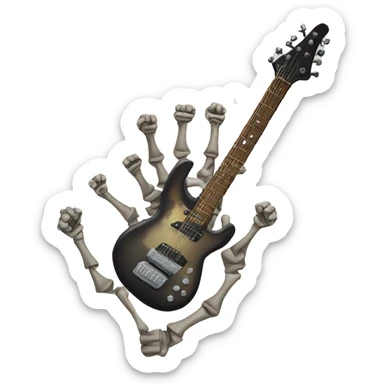 Skeleton hand in rocking out  formation  sticker