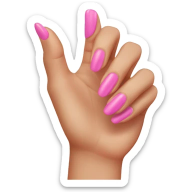 Thumbs up pink nails sticker
